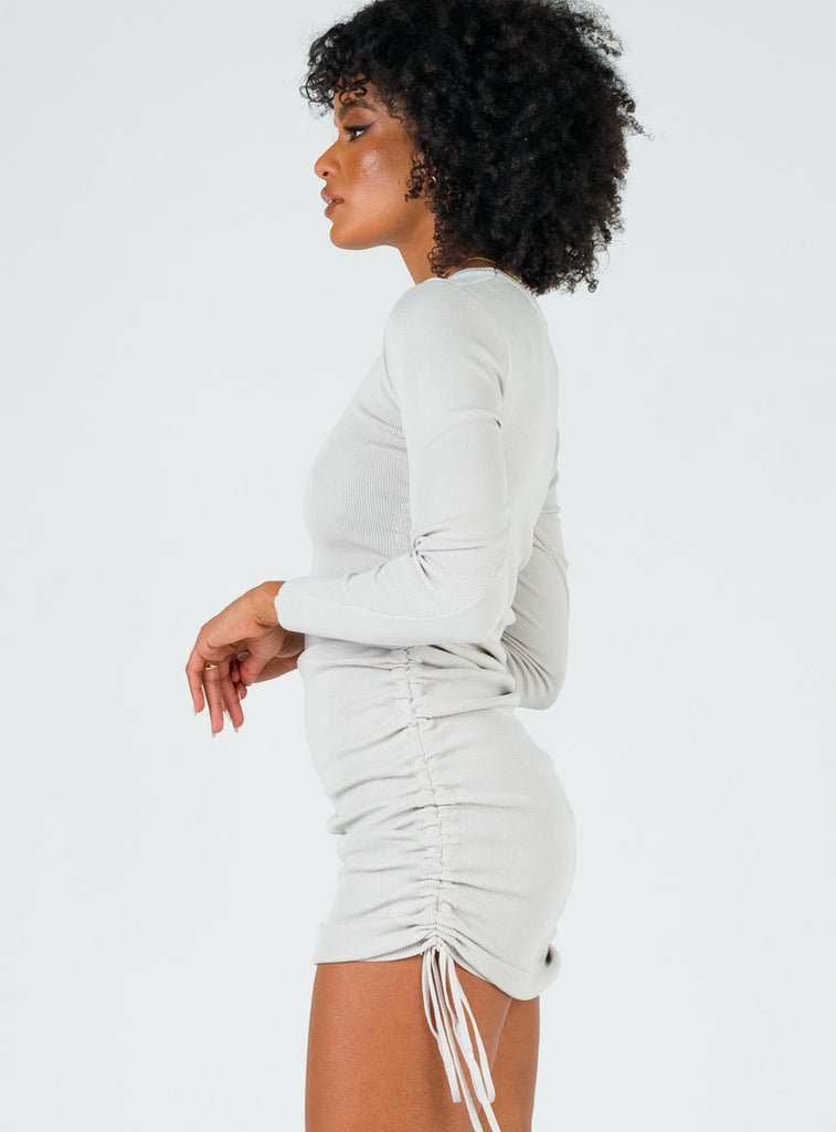 Military Minds Long Sleeve Mini Dress Grey